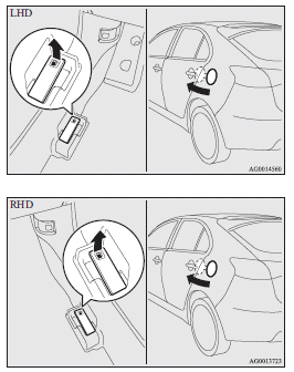 Mitsubishi Lancer: Filling the fuel tank. 3. Open the fuel tank filler tube by slowly turning the cap anticlockwise.