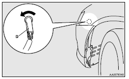 Mitsubishi Lancer: Position lamps (for vehicles equipped with high intensity discharge headlamps). 4. Pull the bulb out of the socket.