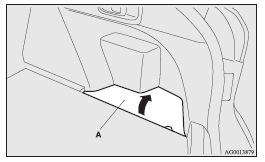 Mitsubishi Lancer: AWC control fluid. 2. Remove the cover (B) while pressing the top of the cover (B) and the hook