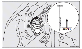 Mitsubishi Lancer: Washer fluid. Note